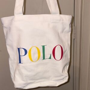 Kids Polo White Canvas Tote Bag